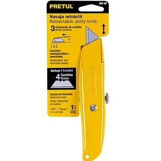 Navaja Retráctil 6" Cuerpo De Aluminio, Pretul