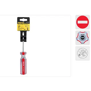 Desarmador Plano 3/16 X 3" Mango De Pvc, Pretul